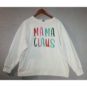 Christmas Sweater Dec 25th Mama Claus Womens XLarge Comfy Graphic Long Sleeve